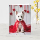 Fluffy Witte Kerstkaart Kaart (Gele Bloem)