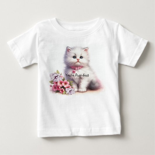 Fluffy Witte Kitten Je Bent Purr-fect (Voorkant)