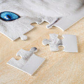 Fluffy Witte Kittenspel Puzzel (Zijkant)
