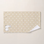 Fluffy Witte Lamas & Polka Dots Taupe Bad Handdoek (Handdoek)