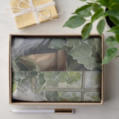 Fluffy Witte Perzische Kat In Een Tuin Decoupage Tissuepapier (Geschenk)