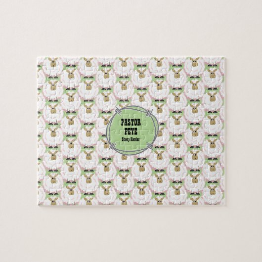 Fluffy Witte Schaap Legpuzzel (Horizontaal)