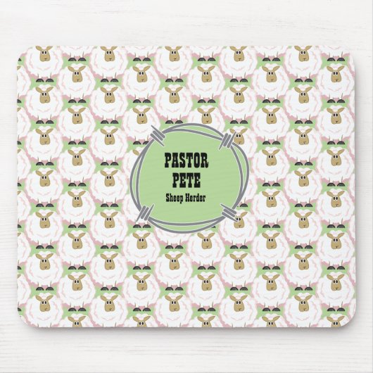 Fluffy Witte Schapen Muismat (Voorkant)