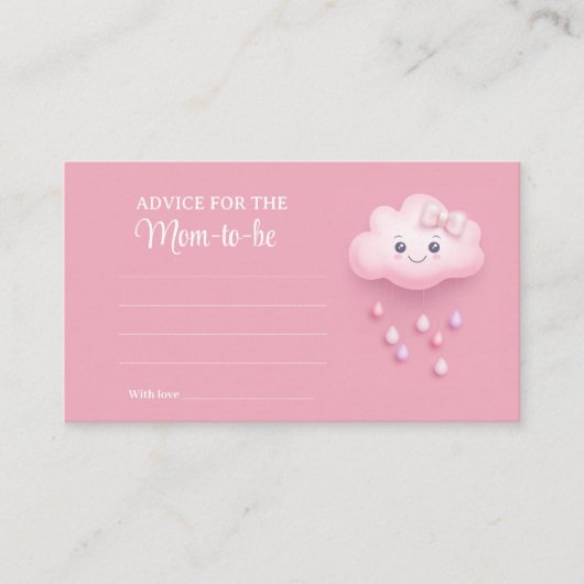Fluffy witte wolk Advies voor de aanstaande moeder Informatiekaartje (Voorkant)