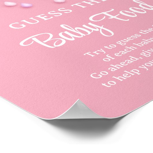 Fluffy witte wolk negen Guess The Baby Food spel Poster (Hoek)