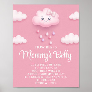 Fluffy witte wolk negen Hoe groot mama's buik spel Poster