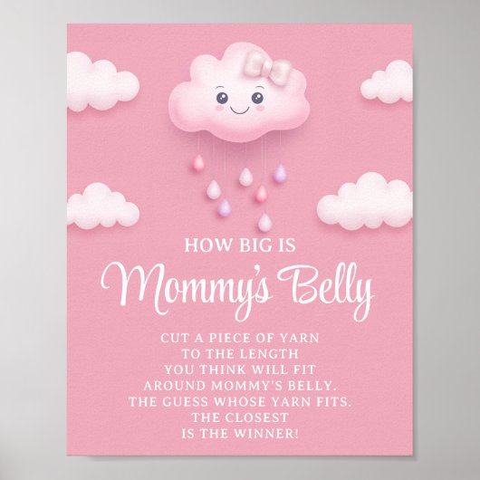 Fluffy witte wolk negen Hoe groot mama's buik spel Poster (Voorkant)