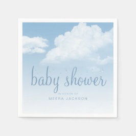 Fluffy Wolken Regendruppels Baby Shower Servet