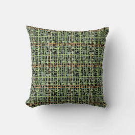 Fluffy Woven Graphic Fabric Green Kussen