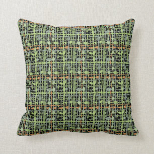 Fluffy Woven Graphic Fabric Green Kussen