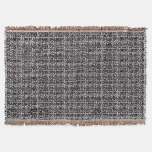Fluffy Woven Graphic Strings Grey Deken
