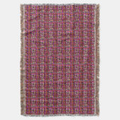 Fluffy Woven Graphic Strings Red Deken (Voorkant Verticaal)
