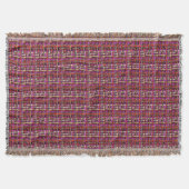 Fluffy Woven Graphic Strings Red Deken (Voorkant)