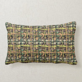 Fluffy Woven Graphical Fabric Yellow Kussen