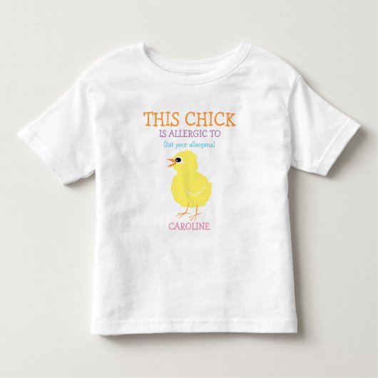 Fluffy Yellow Chick Gepersonaliseerd alarm voor al Kinder Shirts (Voorkant)