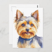 Fluffy Yorkshire Terrier Soft and Gentle Dog Art Briefkaart (Voorkant / Achterkant)