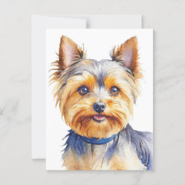 Fluffy Yorkshire Terrier Soft and Gentle Dog Art Briefkaart