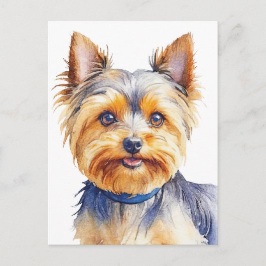 Fluffy Yorkshire Terrier Soft and Gentle Dog Art Briefkaart (Voorkant)