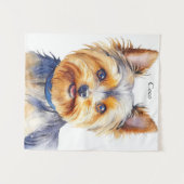 Fluffy Yorkshire Terrier Soft and Gentle Dog Art Wandkleed (Voorkant (horizontaal))