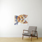 Fluffy Yorkshire Terrier Soft and Gentle Dog Art Wandkleed (In Situ (horizontaal))
