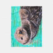 Fluffy Zee Otter Painting Fleece Deken (Voorkant)