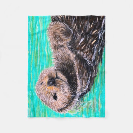 Fluffy Zee Otter Painting Fleece Deken (Voorkant)