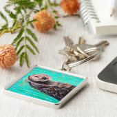 Fluffy Zee Otter Painting Sleutelhanger (Zijkant)