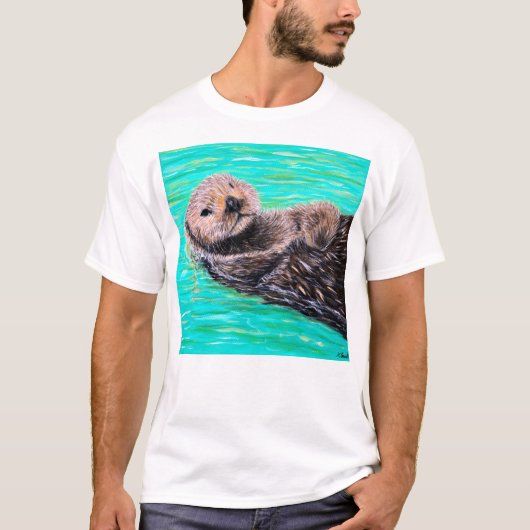 Fluffy Zee Otter Painting T-shirt (Voorkant)