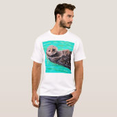 Fluffy Zee Otter Painting T-shirt (Voorkant volledig)