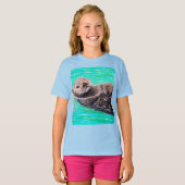 Fluffy Zee Otter Painting T-shirt (Voorkant volledig)