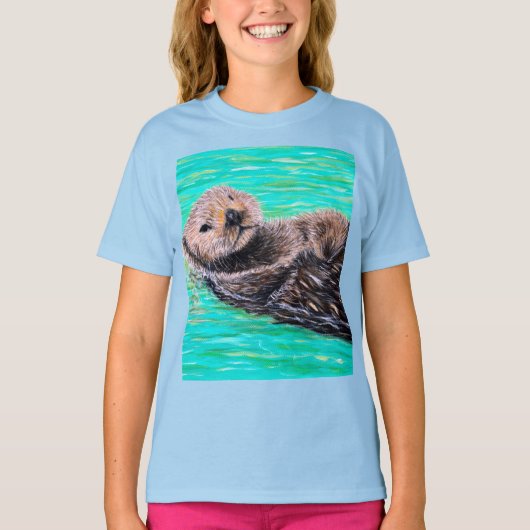Fluffy Zee Otter Painting T-shirt (Voorkant)