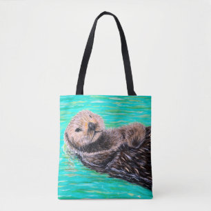 Fluffy Zee Otter Painting Tote Bag