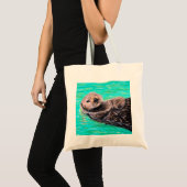 Fluffy Zee Otter Painting Tote Bag (Voorkant (product))