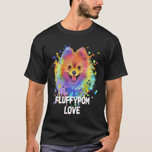 Fluffypom Love  Pomeranian Humor Pom Pom Animal Pu T-shirt (Voorkant)
