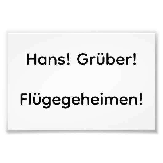 Flügegeheimen fotovergroting foto afdruk (Voorkant)