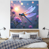 Flügel aus Licht – Die Libelle Canvas Afdruk (Insitu (Slaapkamer))