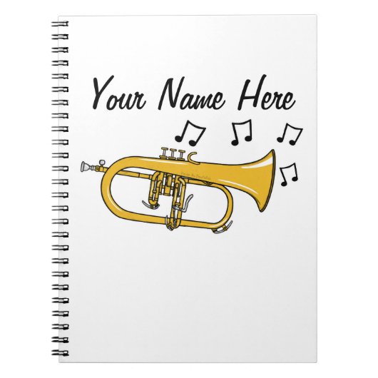 Flugelhorn Brass Muzikant Muziekdocent Custom Notitieboek (Voorkant)