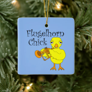 Flugelhorn Chick Tekst Keramisch Ornament