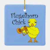 Flugelhorn Chick Tekst Keramisch Ornament (Achterkant)