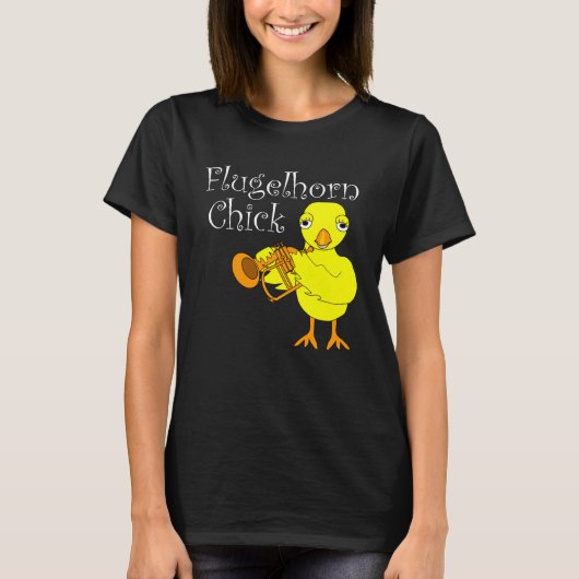 Flugelhorn Chick White Tekst T-shirt (Voorkant)