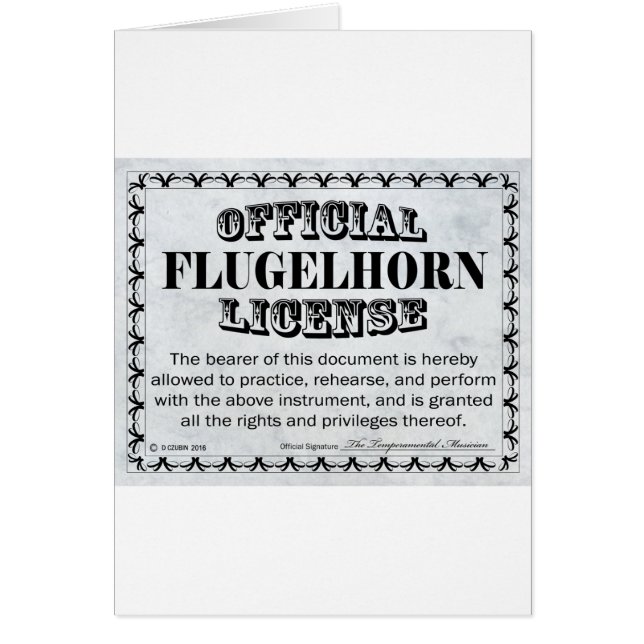 Flugelhorn-licentie (Voorkant)