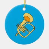 Flugelhorn muziekinstrument keramisch ornament (Voorkant)