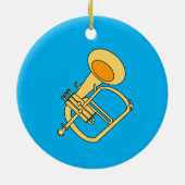 Flugelhorn muziekinstrument keramisch ornament (Achterkant)