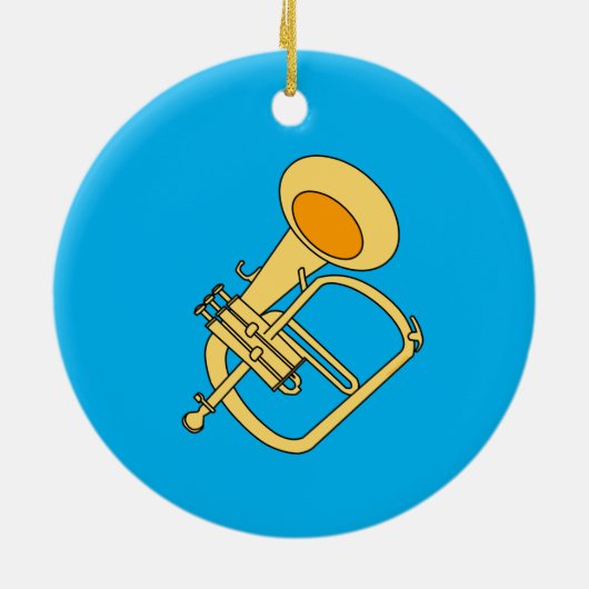 Flugelhorn muziekinstrument keramisch ornament (Achterkant)