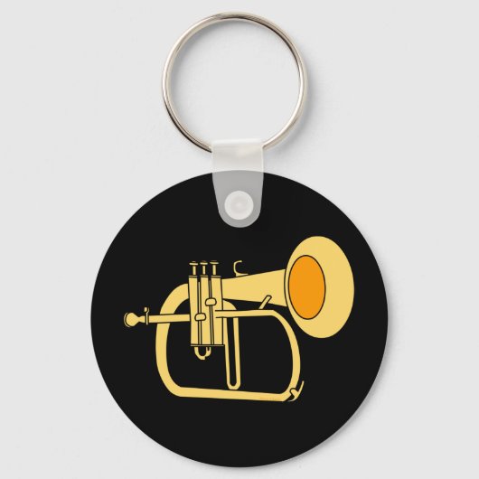 Flugelhorn muziekinstrument sleutelhanger (Voorkant)