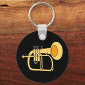 Flugelhorn muziekinstrument sleutelhanger (Voorkant)