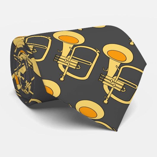 Flugelhorn muziekinstrument stropdas (Opgerold)