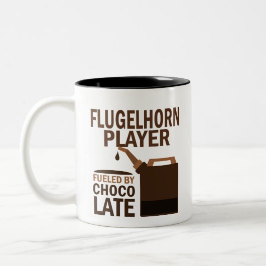 Flugelhorn Player (Funny) Chocolate Tweekleurige Koffiemok (Links)