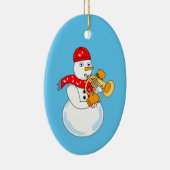 Flugelhorn Snowman Keramisch Ornament (Rechts)