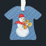 Flugelhorn Snowman Ornament<br><div class="desc">Een sneeuwpop flugelhorn speler met een muzieknotensjaal is een grappig hoorngeschenkontwerp voor muzikanten,  muziekleraren en studenten in concert en marcherende band.</div>